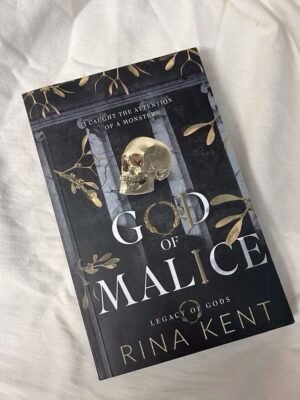 Cover of "God of Malice" by Rina Kent, featuring a dark, moody design that reflects the novel’s intense themes of obsession, psychological manipulation, and forbidden romance between Glyndon King and Killian Carson.