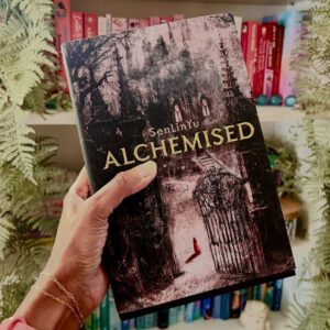 Alchemised book cover – dark fantasy novel by SenLinYu featuring Helena Marino and Kaine Ferron in a necromantic dystopia