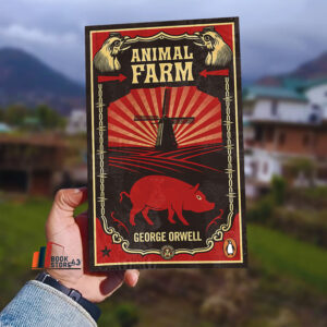Animal Farm book cover – satirical and allegorical novel by George Orwell depicting farm animals’ rebellion and the rise of tyranny, symbolizing the corruption of revolutionary ideals