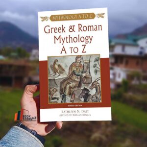 Greek and Roman Mythology A to Z book cover – illustrated reference guide by Kathleen N. Daly featuring gods, heroes, monsters, and myths from ancient Greece and Rome